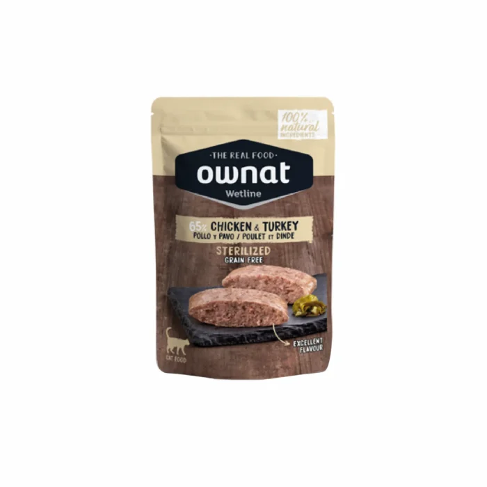 Ownat Wetline Sterilized Chicken & Turkey Ração Húmida para Gatos Ownat Wetline Sterilized Chicken & Turkey Ração Húmida para Gatos