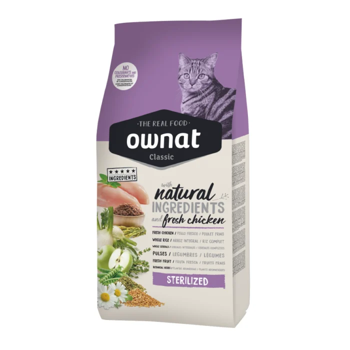 ração para gato ownat classic esterilizado