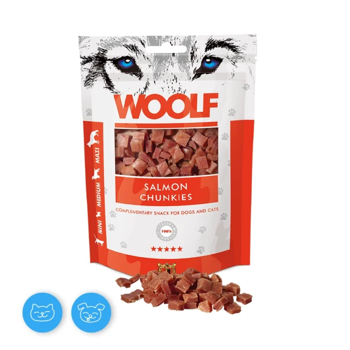 Snacks para cão e gato Woolf Bocaditos de Salmão