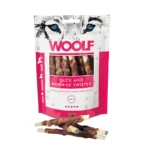 Snack para Cão Woolf Palitos de Couro Cru e Pato