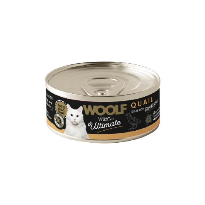Woolf Ultimate Húmido Gato Esterilizado Codorniz Ração Humida para Gato Woolf Ultimate Húmido Gato Esterilizado Codorniz