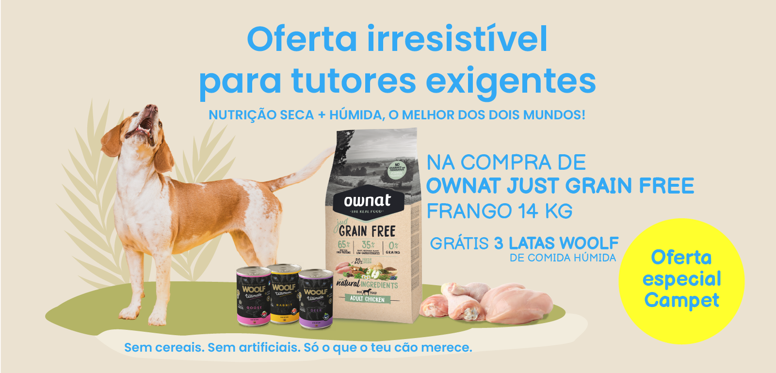 promoção ownat just frango 14kg