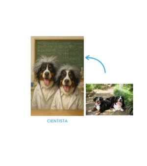 cientista - Retrato Criativo – O teu patudo em arte personalizada