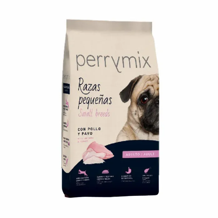Perrymix Adulto Raças Pequenas Frango e Peru Ração para Cão