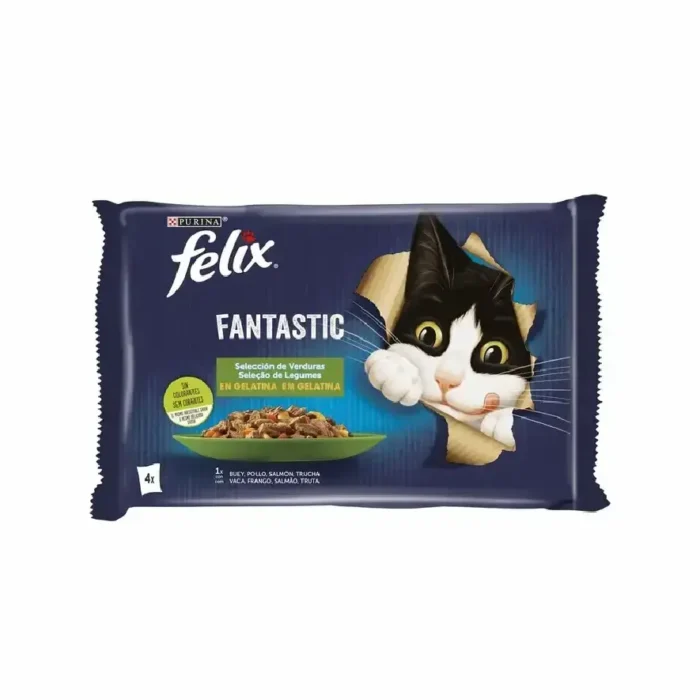 Felix Fantastic Seleção de Legumes Ração Húmida para Gato