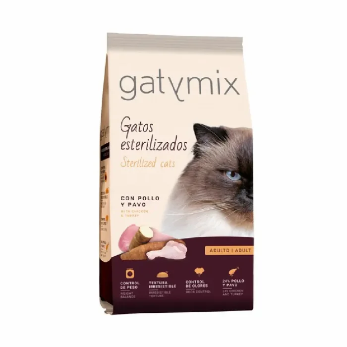 Gatymix Esterilizado Frango e Peru Ração para Gato