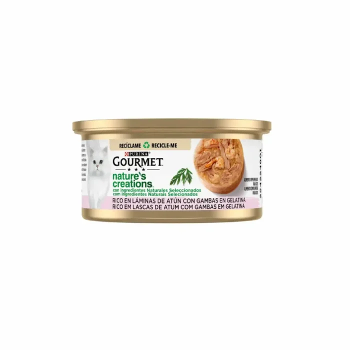 Natures Creations Rico em Lascas de Atum com Gambas em Gelatina Ração Húmida para Gato Gourmet Natures Creations Rico em Lascas de Atum com Gambas em Gelatina