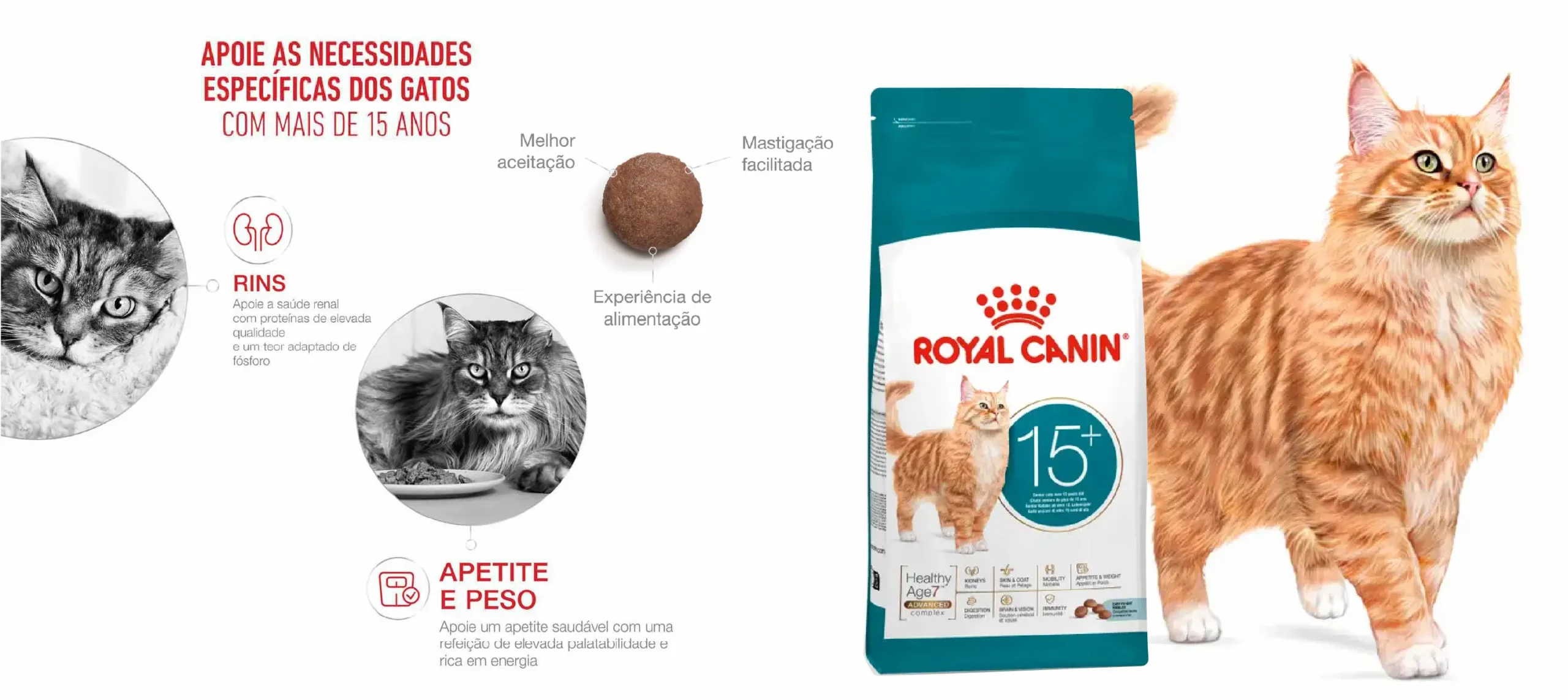 Ração Seca para Gato Royal Canin Ageing 15+_carateristicas