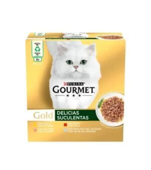 Gourmet Gold Delícias Suculentas 8x85g Alimento Húmido para Gato