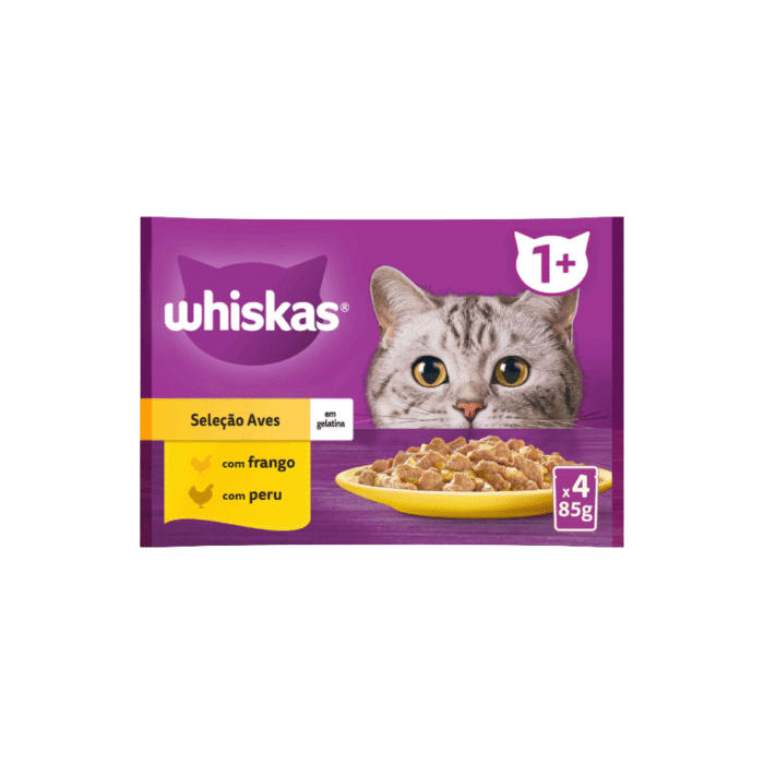 Whiskas Seleção de Aves 4x85gr Comida Húmida para Gato
