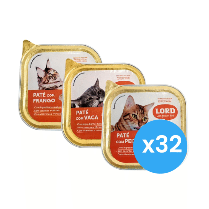 Pack Lord Paté Gato 100gr x 32 uni Alimentação Húmida para Gato