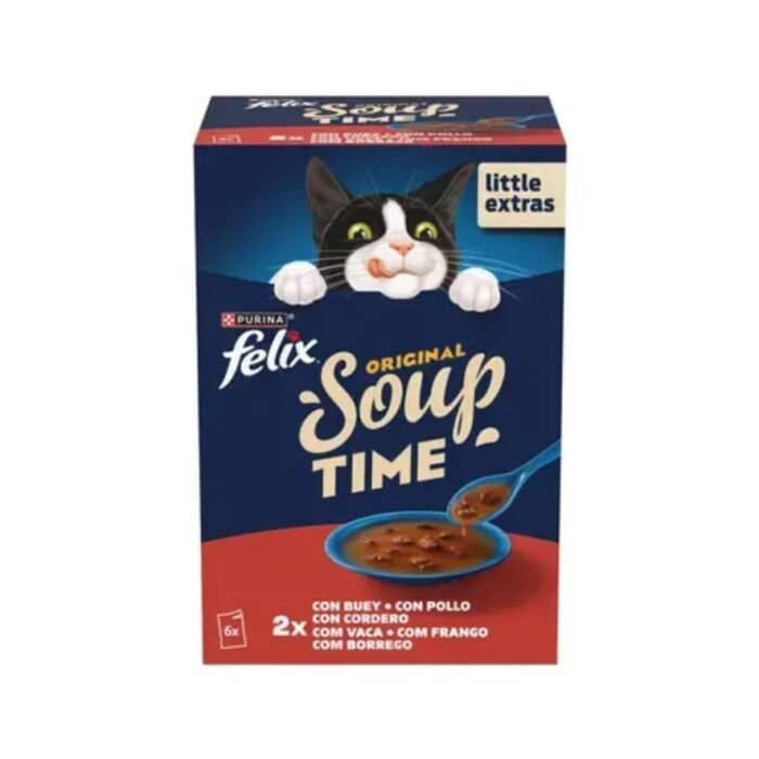 Felix Soup Time Seleção do Campo 6x48g Sopa para Gato Felix Soup Time Seleção do Campo 6x48g Sopa para Gato